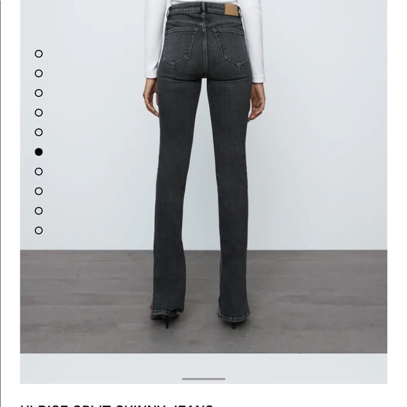 ZARA Sold out! High Ride Slim Flared Black Jeans 14 - NEW - Picture 2 of 4